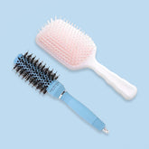 Urbane Home Hair Brush | Bristles Brush | Hair Brush with Paddle | Sharp Hair Brush for Woman | Suitable For All Hair Types | TGX5232-XH45PNK | Ice Blue & Pink